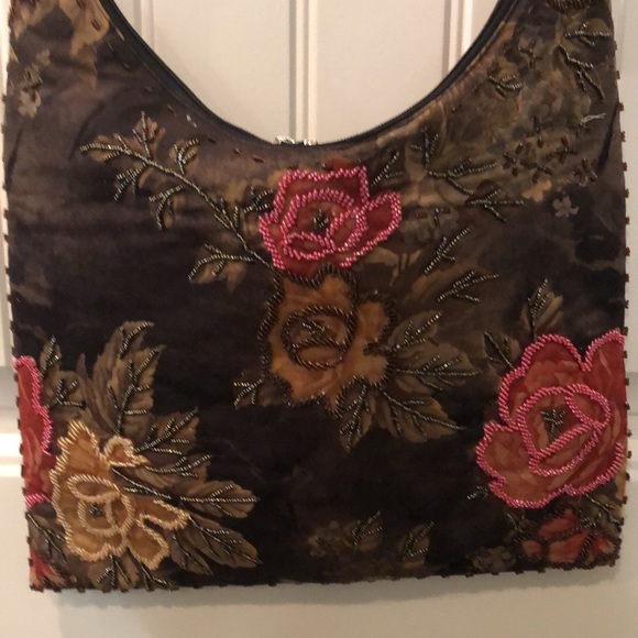 NWT Artisan hand beaded bag w/2 interchangeable dual snapped handles, long&short - Picture 3 of 7